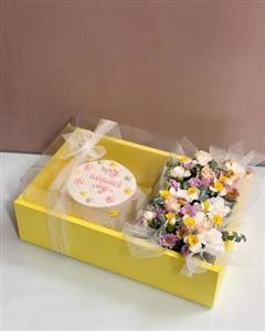 کیک تولد و باکس گل تبریک تولد قشنگ