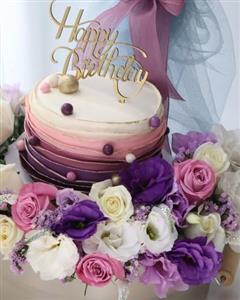 هدیه ی تولد همراه با گل و کیک مردانه