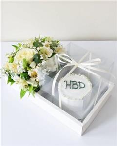 پک هدیه و کیک تولد با گل برای فرزند نیروهای مسلح