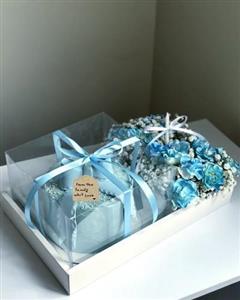 پک هدیه و کیک تولد با گل برای رفیق پسر