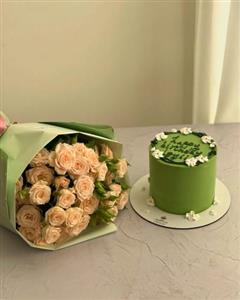 هدیه تولد همراه با گل و کیک