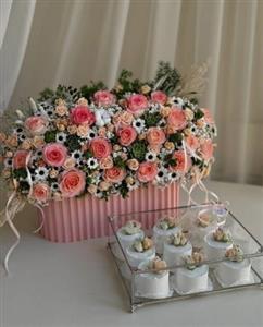 باکس گل و کیک تبریک تولد زیبا و خاص برای دوست