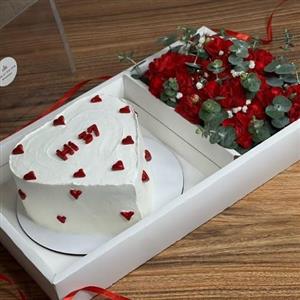 خرید کادو تولد با گل تولد و جعبه کیک