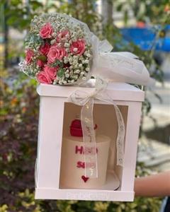 کیک تولد و گل برای تولد پسر عمه