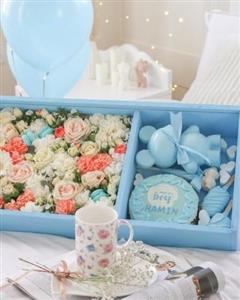 کیک و دسته گل به مناسبت روز دختر