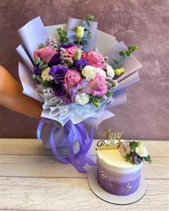 سبد گل و کیک به مناسبت قبولی در رشته پزشکی