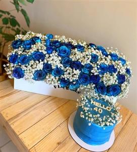 سبد گل و کیک به مناسبت جشن عروسی