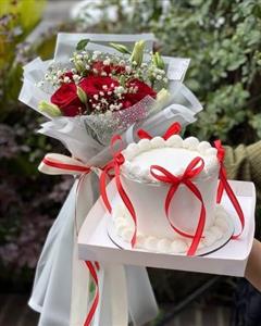 دسته گل و کیک برای تبریک ترفیع درجه به برادر
