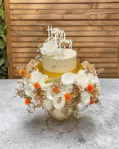 خرید کیک تولد و باکس گل ساده