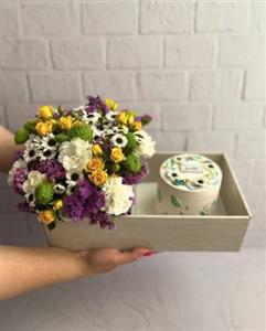 کیک و باکس گل برای شغل گچ کاری
