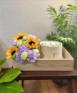 کیک تولد و باکس گل برای نقاش