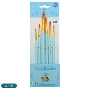 ست قلمو 6 عددی سر گرد مدل پاستلی آرتیست Artist Brush