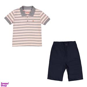 ست پولوشرت و شلوارک پسرانه مادر مدل مایکل رنگ صورتی