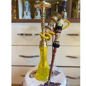 قلیان کامل برنجی شمش یک مرتبه، شیشه تراش زنبوری، 10 سال گارانتی