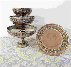 سرویس پذیرایی مسی 4 تیکه کروم تراش نانو ارسال رایگان