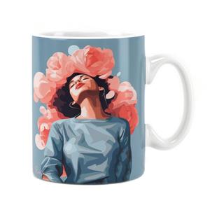 ساعت دیواری بزرگ راویتا طرح دختر و گل - Girl an Flower کد 3708