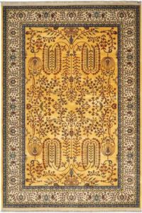 فرش محتشم 1000 شانه کلکسیون سنتی کد 100352 زمینه طلایی (غیربرجسته)