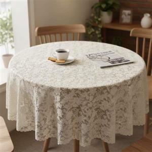 رومیزی مدل گرد طرح گل  سایز 150x150 سانتی‌متر