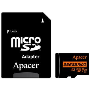 رم میکرو 256 گیگ اپیسر Apacer Rioo A2 V30 U3 C10 100MB/sخشاب