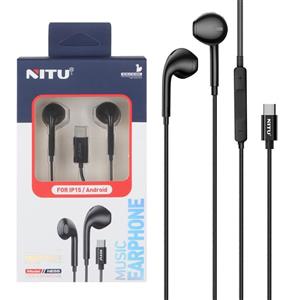هندزفری باسیم پورت Nitu Type-C مدل NE55 - مشکی