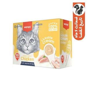 بستنی قاشقی گربه ونپی با طعم مرغ Wanpy Spoon Treat With chicken بسته 10 عددی