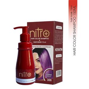 شامپو رنگ بنفش یاسمین نیترو به همراه ماسک مو Nitro Color Shampoo 306