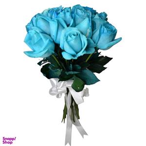 شاخه گل رز هلندی آبی دسته 20 عددی