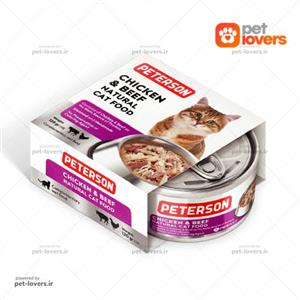 کنسرو نچرال مرغ و گوشت گربه پترسون 120 گرم