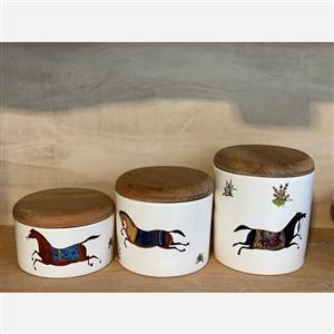 ست بانکه پاسماوری پاسماوری 3تایی سرامیکی پاسماوری سرامیکی طرح هرمس جهیزیه بانکه سه تای طرح هرمس