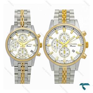 ساعت مچی ست سیتیزن Premier دورنگ طلایی سه موتوره Citizen-7825-S
