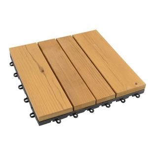 کفپوش تایل پارکت ترموود 4 ردیفه قهوه‌ای 29*29 سانتی‌متر