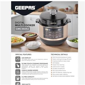 زود پز برقی پلوپز 6 لیتر جیپاس 14کاره مدل GMC35052