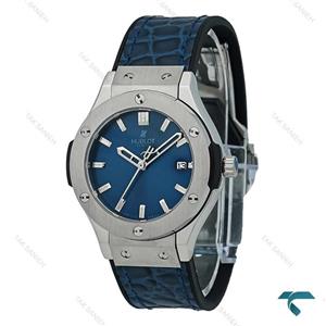 ساعت هابلوت زنانه استیل بند چرم طرح دار سرمه ای Hublot-7596-L