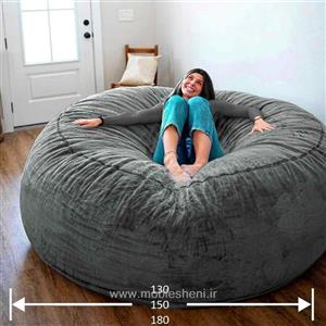 بین بگ(مبل شنی)الیافی گردبزرگ مخملی قطر۱۸۰(الیافی)