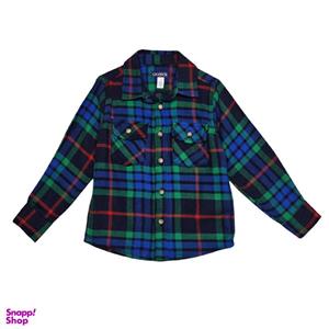 پیراهن آستین بلند یقه برگردان پسرانه اوکایدی مدل 6212 رنگ سرمه ای