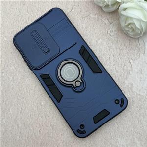 قاب گوشی Galaxy A26 سامسونگ ضد ضربه بتمن اورجینال Syndee هولدر دار مگنتی محافظ لنز دار کشویی سرمه ای کد 115327