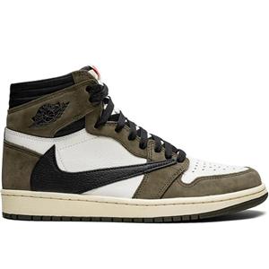 کتونی نایک ایرجردن1 ساقدار ترویس اسکات قهوه ای Nike Travis Scott Air Jordan 1 High Cactus Jack TS SP