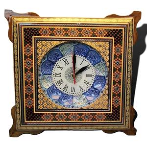 ساعت دیواری خاتم کاری و میناکاری (ابعاد36*36) 