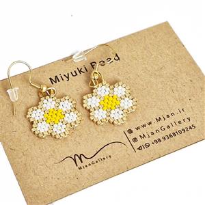 M0273 _ گوشواره بابونه ( منجوق میوکی )