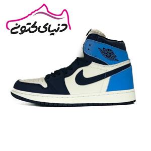 کتونی اسپرت مردانه جردن 1 لو ساقدار سفید آبی