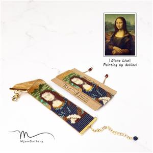 M0183 _ دستبند مونالیزا، سه سانت، داوینچی، 19 رج ( منجوق میوکی )