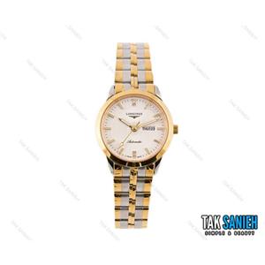 ساعت لونژین زنانه طلایی نقره ای صفحه سفید Longines-2188-L