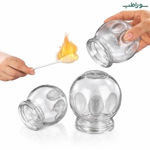 لیوان بادکش شیشه ای