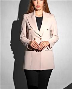 کت تک دکمه کرپ اندونزی مشکی وارداتی