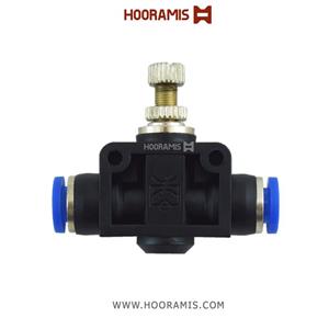شیر کنترل جریان دستی پنوماتیک فیتینگی (فلو کنترل) با شلنگ خور 8 میلیمتر