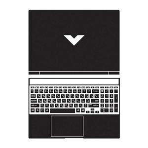 استیکر لپ تاپ توییجین و موییجین مدل Black 01 مناسب برای لپ تاپ اچ پی Victus 15-fa0031dx, fa0032dx به همراه برچسب حروف فارسی کیبورد
