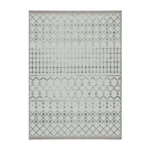 فرش ماشینی 1000 شانه زمینه طوسی حاشیه خاکستری هانوکس مدل مراکشی کد MHX.009.6