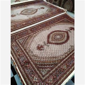 فرش دستباف ماهی تولیدی خرّم جفت 6 متری کرم پشم مرینوس پرویزیان 