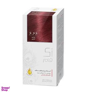 کیت رنگ مو زی فام شماره 6.66 شرابی آتشین حجم 50 میلی‌ لیتر