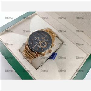 ساعت الگانس رزگلد صفحه مشکی 7523 تک مردانه 